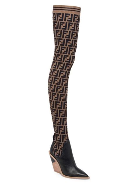 fendi boots high heels|fendi thigh high sock boots.